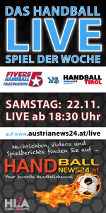 Banner Live-Stream Fiivers vs. Schwaz, 22.11.14